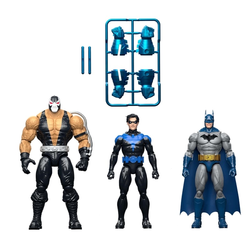 Mattel DC Premier Bane, Batman and Nightwing three-pack figures with accessories