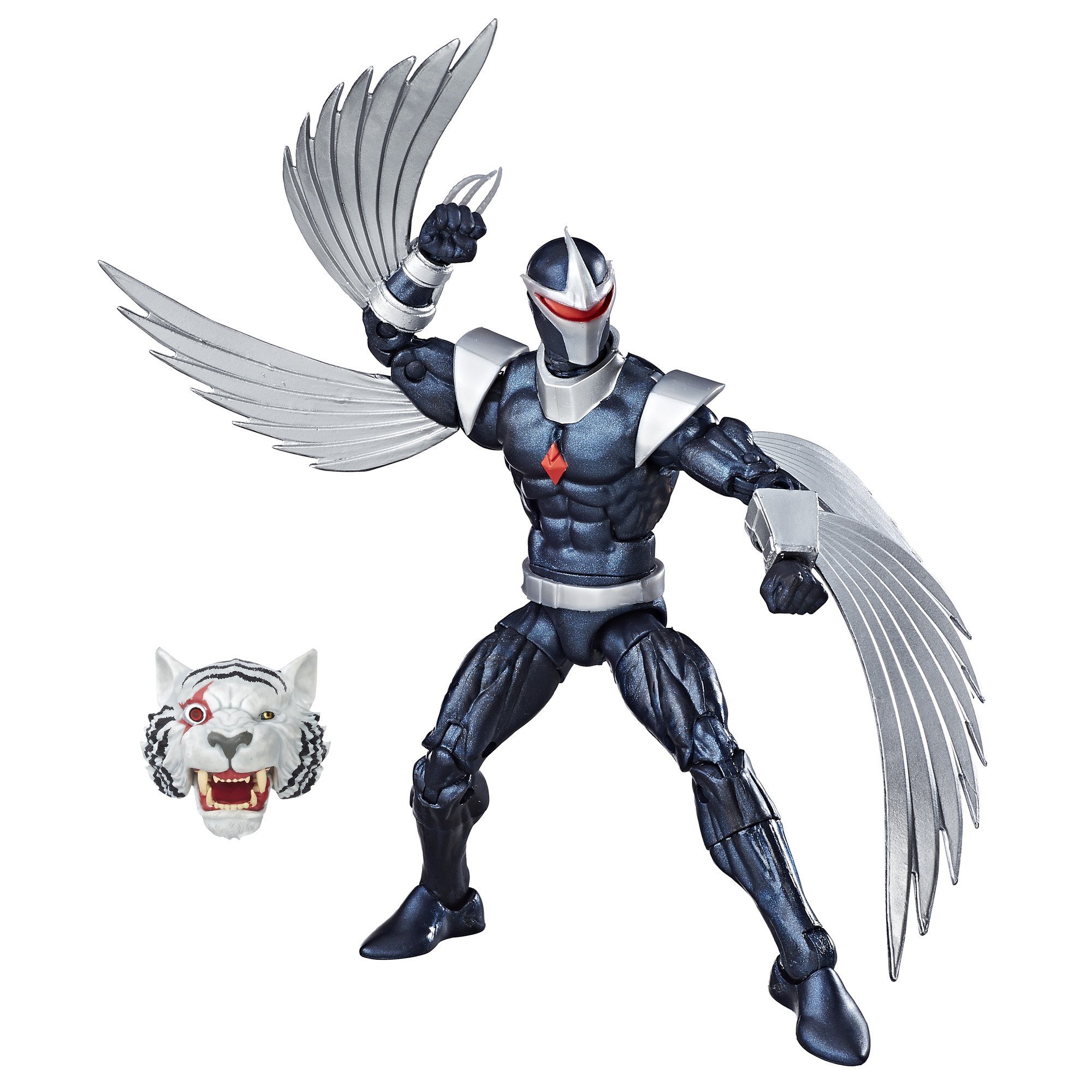 Marvel Legends Darkhawk action figure with wing blades and white tiger head accessory