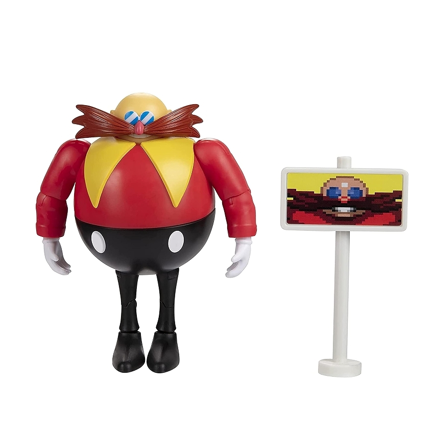 Jakks Pacific Classic Dr. Eggman figure with pixel art sign