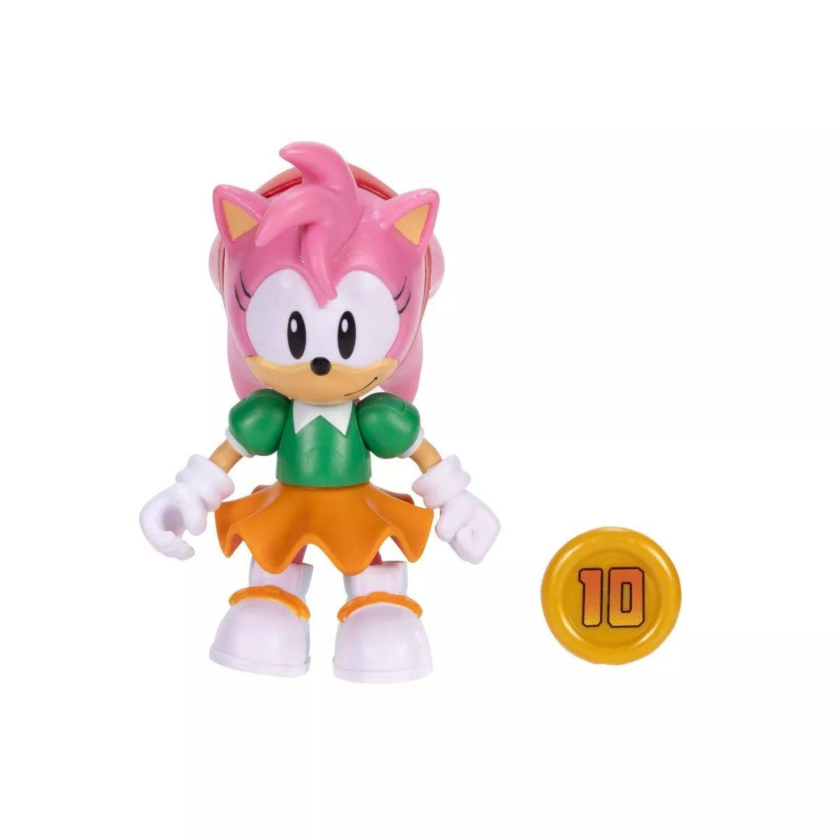 Jakks Pacific Classic Amy Rose figure with gold ring coin
