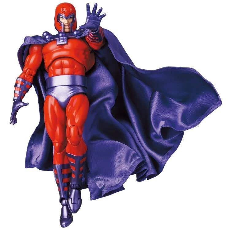MAFEX Magneto action figure with flowing purple cape