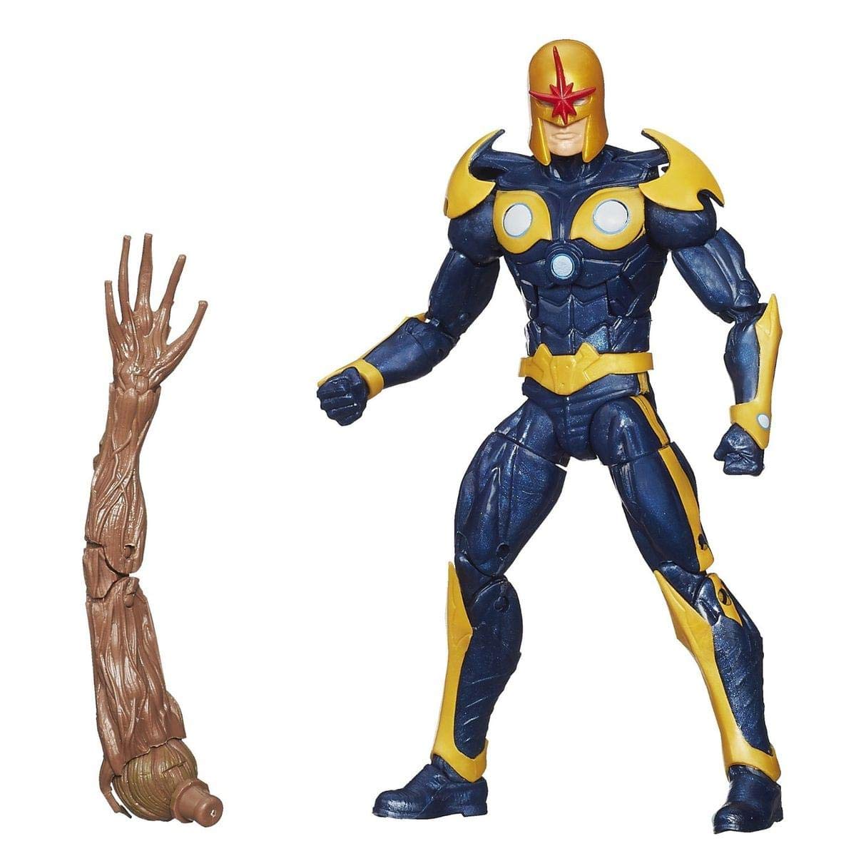 Marvel Legends Nova action figure with Groot build-a-figure arm