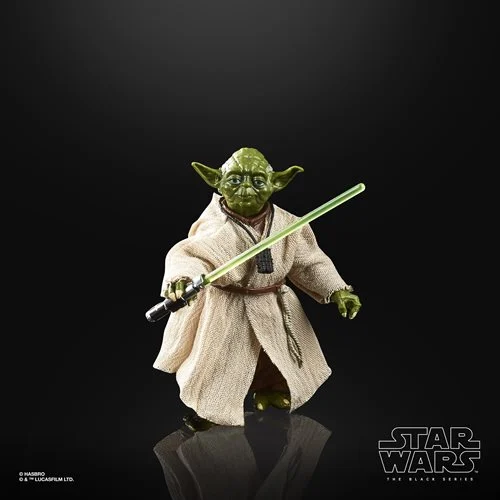Star Wars The Black Series Yoda action figure with green lightsaber