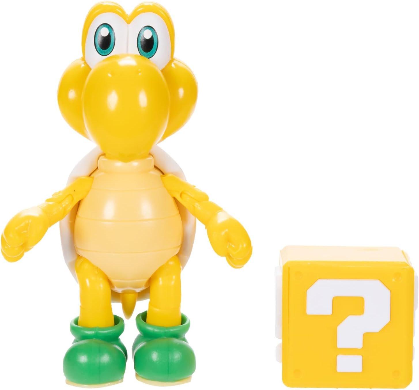 Jakks Pacific yellow Koopa Troopa figure with question block accessory
