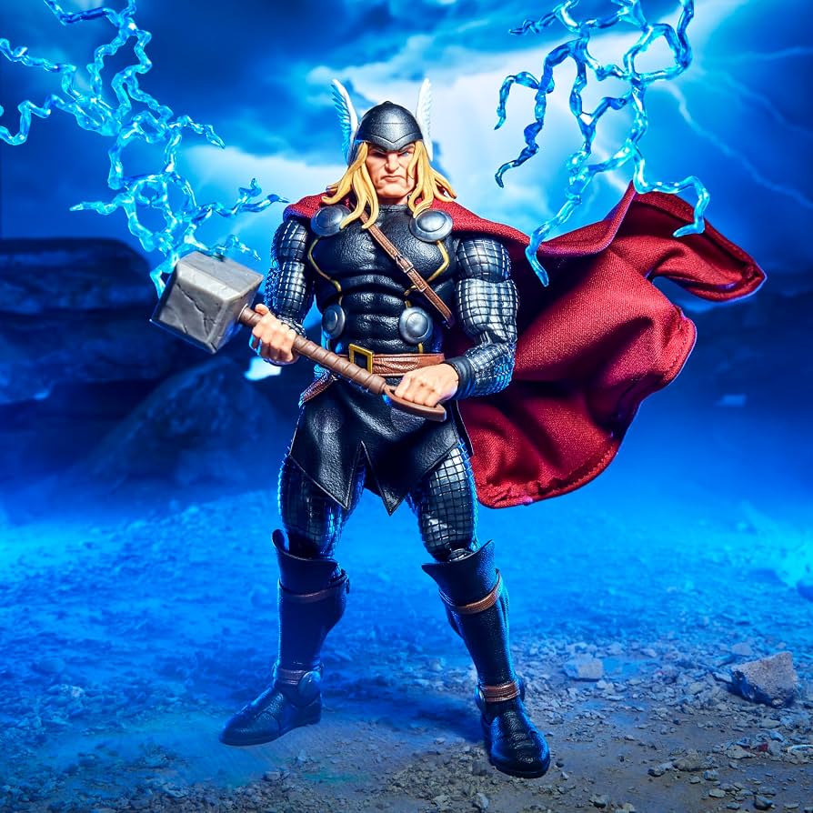 Marvel Legends Maximum Thor action figure with Mjolnir and cape