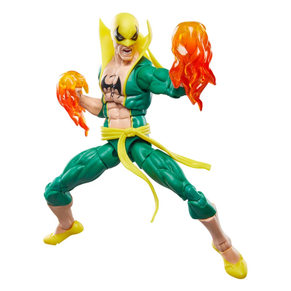 Marvel Legends Iron Fist action figure with flaming fist effects