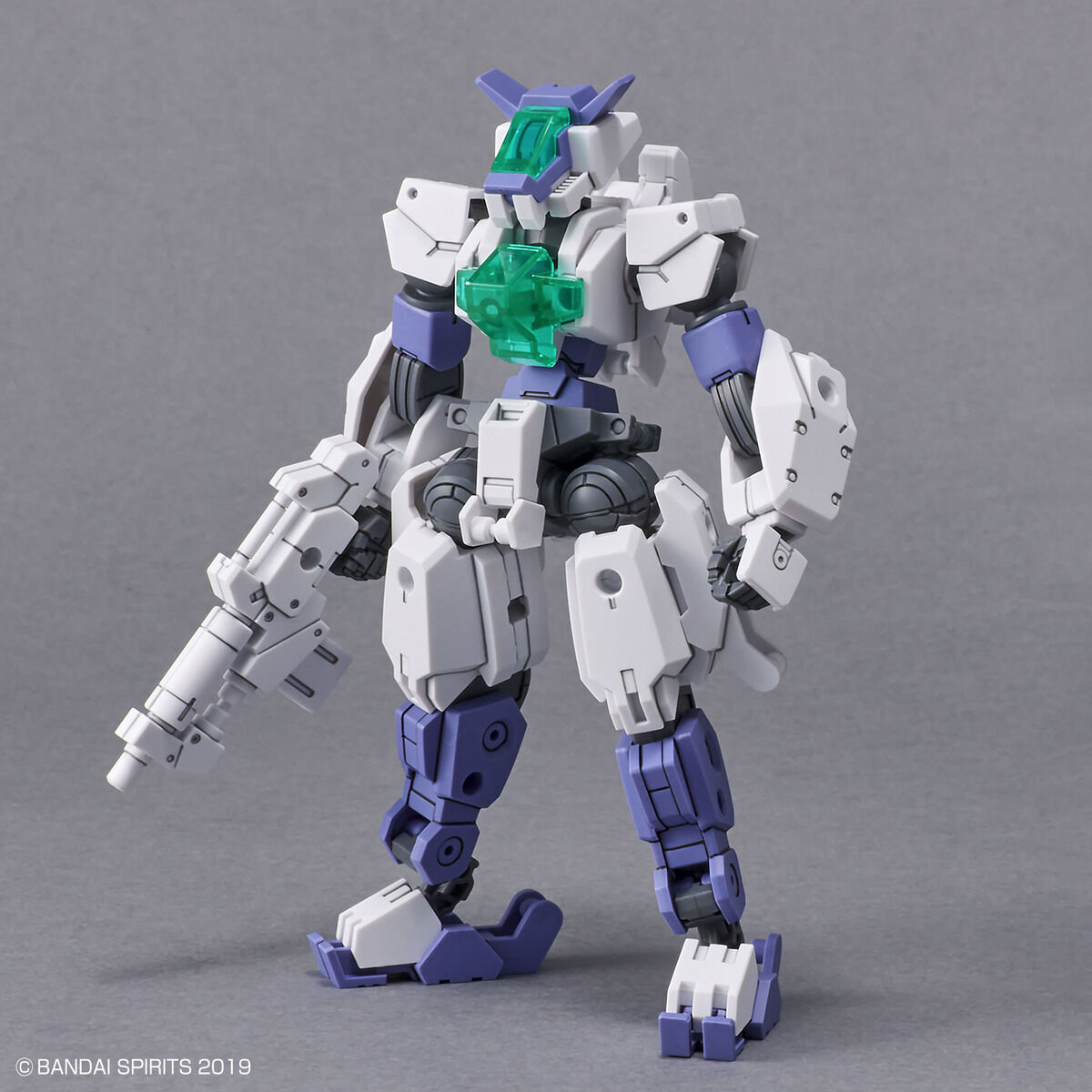 Bandai 30MM Forestieri 01 white and purple model kit with green crystal chest